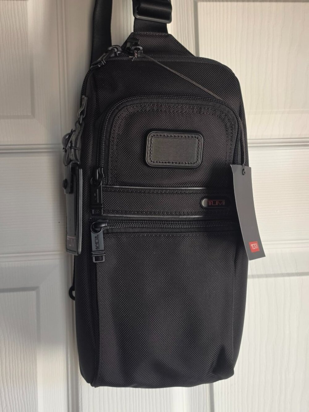 TUMI Alpha Compact Sling Bag in Black Ballistic Nylon